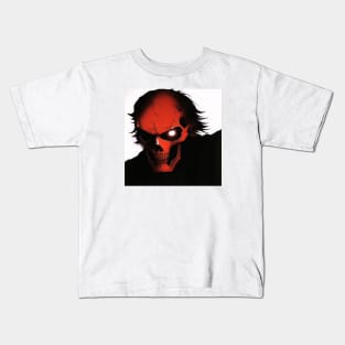 red demon skull with glowing eye Kids T-Shirt